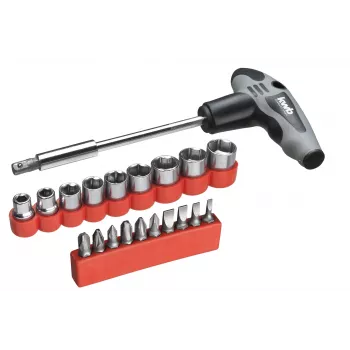 Coffret d'embouts 21 pièces avec tournevis porte-embouts kwb 119390, embouts acier S2, 25 mm, hexagone 1/4 pouce