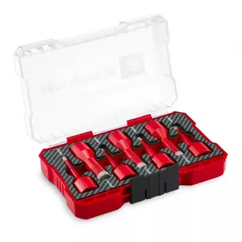 Ensemble de couronnes de perçage diamantées Einhell, 7 pièces, filetage M14, 6–14 mm, pour carrelage, céramique, grès cérame, marbre, granit 500400