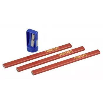 Ensemble de crayons de charpentier KWB 939290 avec taille-crayon, 4 pièces