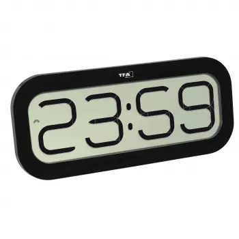 Horloge murale radio-pilotée TFA Dostmann 60.4514.01 noire