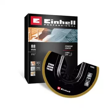 Einhell 708058 lame de scie plongeante demi-ronde BIM-TI 88 mm bimétal pour outils multifonctions oscillants
