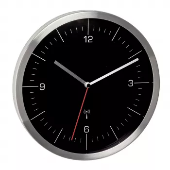 TFA Dostmann horloge murale radio-pilotée 245 mm acier inoxydable avec trotteuse fluide 60.3544.01