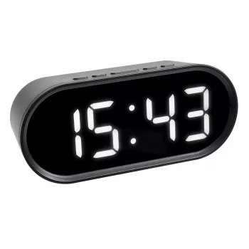 TFA Dostmann réveil numérique avec chiffres lumineux LED, ovale, noir, 0-50 °C, °F/°C (60.2025.01)