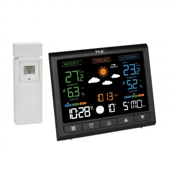 Station météo sans fil TFA CONTRAST 35.1171.01 avec prévisions sur 12-24 heures, noir