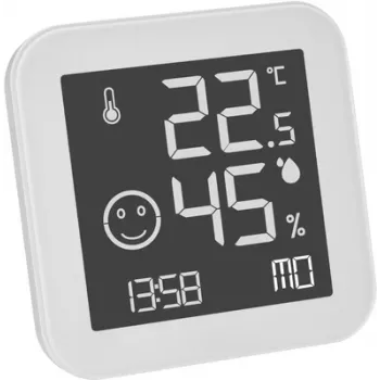 TFA Dostmann BLACK & WHITE Thermo-hygromètre analogique, blanc (30.5054.02)