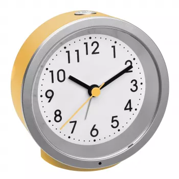 TFA Dostmann 60.1034.07 Réveil à quartz analogique rond jaune