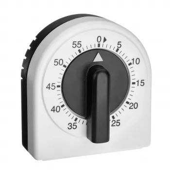 TFA Dostmann Minuteur de cuisine analogique en forme d'œuf blanc-noir analogique (38.1041)