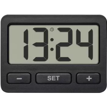 Horloge de table à quartz TFA Dostmann 60.2035.01 noire