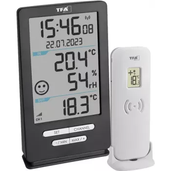 Thermomètre numérique sans fil TFA Dostmann XENA HOME anthracite 30.3074.10