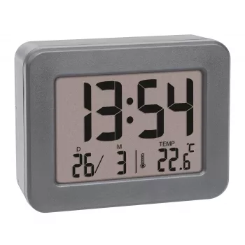 Réveil à quartz TFA Dostmann 60.2044.10 gris avec alarme unique