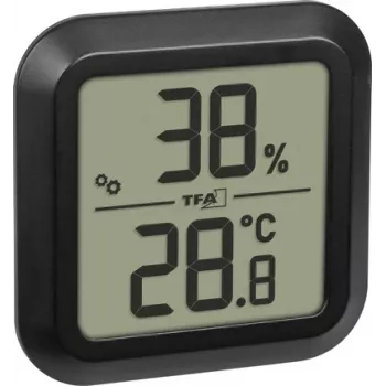 Thermo-hygromètre numérique TFA Dostmann à encastrer, noir 30.5061.01
