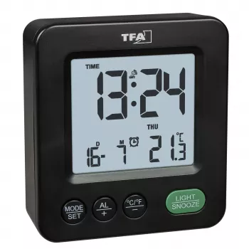 Réveil radio-piloté TFA Dostmann 60.2567.01 noir