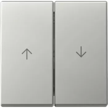 Bouton basculant 2 postes Gira System 55 avec symboles flèches, aspect acier inoxydable 3294600