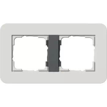 Cadre de recouvrement Gira System 55 2 postes gris clair / anthracite 0212421