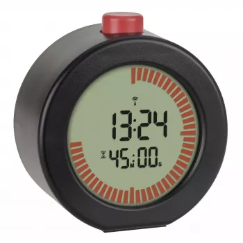 Réveil radio-piloté TFA Dostmann 60.2569.01, grand écran, minuterie, noir/rouge