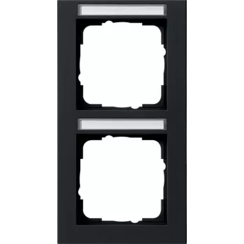 Cadre de recouvrement Gira System 55 2 postes vertical noir mat 110209