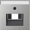 Plaque de recouvrement Gira System 55 pour prises UAE/IAE et réseau, acier inoxydable brossé 0284600