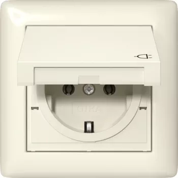 Gira 415701 Prise SCHUKO avec couvercle rabattable, IP44, blanc pur