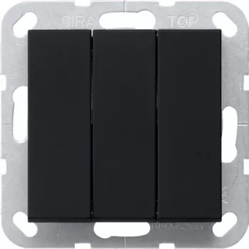 Gira Insert de commutateur à bascule, noir, inverseur, 10 A, encastré 2832005
