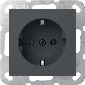 Gira Prise SCHUKO sans griffes, System 55, anthracite 446628
