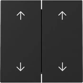 Bouton bascule double Gira System 55 avec flèches, noir mat 3297005