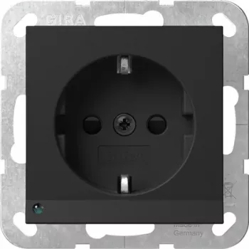Prise SCHUKO Gira 4170005 avec éclairage d'orientation LED et capteur de luminosité, System 3000, blanc pur brillant