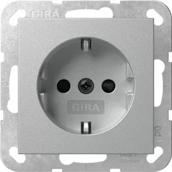 Prise SCHUKO Gira avec éclairage d'orientation LED et obturateur, blanc pur 475526