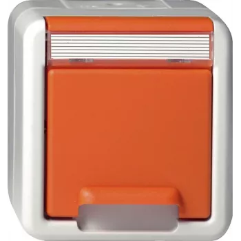 Prise SCHUKO Gira avec couvercle rabattable, en saillie, orange 4440309