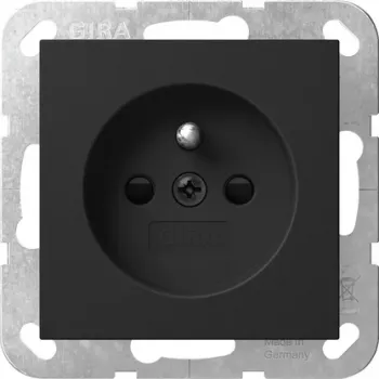 Gira 4485005 Schuko Socket Outlet with Earthing Pin and Integrated Shutter, System 55, Pure White