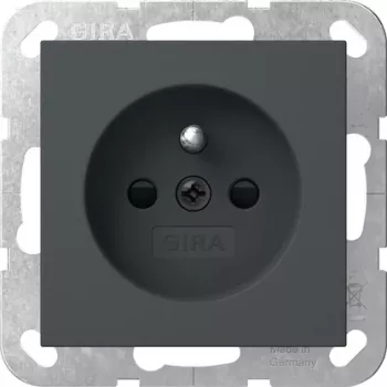 Prise Schuko Gira 448528 avec broche de terre, System 55, blanc pur
