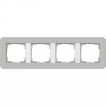 Cadre de recouvrement Gira Standard 55 4 postes gris/blanc pur 0214412