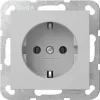Prise SCHUKO Gira System 55, gris mat, protection accrue contre les contacts 4180015