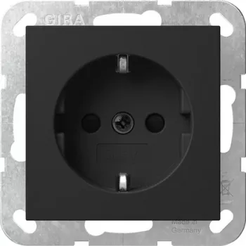 Prise SCHUKO Gira System 55 avec couvercle rabattable, protection accrue contre les contacts, blanc pur brillant 4183005