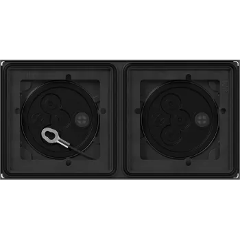 Boîtier encastré 2 postes Gira System 106, noir 551200