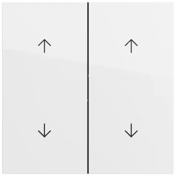 Bouton basculant 2 postes Gira 329770 avec flèches, blanc pur