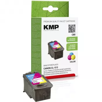 Cartouche d'encre tricolore KMP C80 (cyan, magenta, jaune) - 13 ml - compatible pour Canon PIXMA MP230, MP252, MP258, MP272, MP280, MP282, MP495, MP499, MX360, MX410, MX420 1512.4530