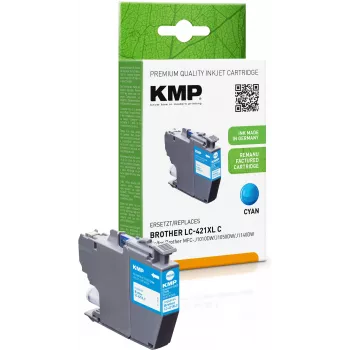 Cartouche d'encre cyan remanufacturée KMP pour Brother MFC-J1010DW (LC421XLC, 500 pages, 7 ml) 1548,4003