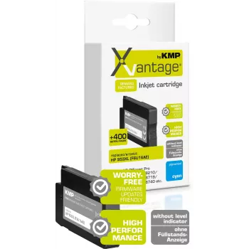 Cartouche d'encre pigmentée cyan KMP XVantage compatible avec HP 953XL (F6U16AE) 1748,4083