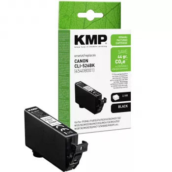 Cartouche d'encre noire compatible KMP pour Canon CLI-526 BK (1513, 4011)