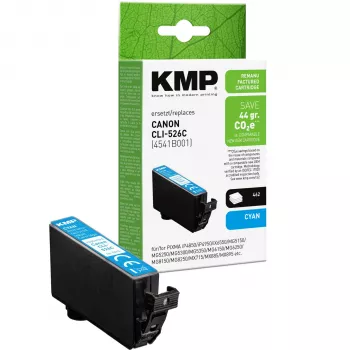 Cartouche d'encre cyan KMP compatible avec Canon CLI-526 C (1513,4003)