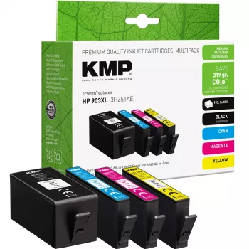Cartouche d'encre compatible KMP lot de 4 noir/cyan/magenta/jaune pour HP 903XL (3HZ51AE) 1756,4005