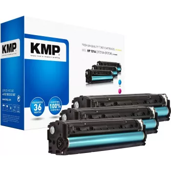 Lot de cartouches de toner compatibles KMP 1236,0030 pour HP LaserJet Pro 200 color M251n/M251nw - cyan, magenta, jaune (lot de 3, 1800 pages chacune)