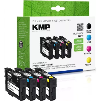KMP MULTIPACK E201V - lot de 4 - noir, jaune, cyan, magenta - compatible - cartouche d'encre (alternative à : Epson 603XL) (1650,4005)