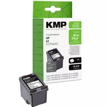 Cartouche d'encre noire compatible KMP H160 pour HP 62 (4 ml, C2P04AE) 1741.4801