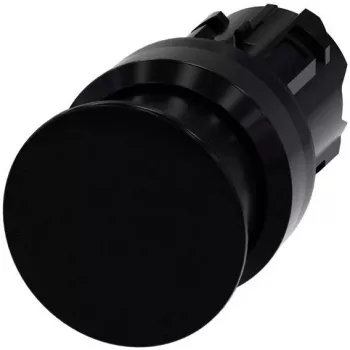 Élément frontal de bouton-poussoir champignon Siemens SIRIUS ACT 3SU1000-1AD10-0AA0, plastique, noir