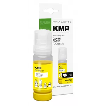 Flacon de recharge d'encre KMP pour Canon GI-55Y jaune 70 ml 1587,5009