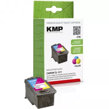 Cartouche d'encre tricolore KMP C78 (cyan, magenta, jaune) pour Canon PIXMA MP230, MP237, MP252, MP258, MP280, MP282, MP495, MP499, MX360, MX410, MX420 1512.4030
