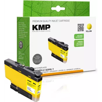 Cartouche d'encre jaune KMP compatible avec Brother LC-3239XLY (1543,4009)