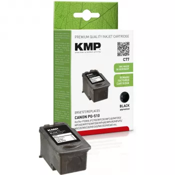 Cartouche d'encre noire compatible KMP C77 9 ml pour Canon PIXMA MP230 MP237 MP252 MP258 MP270 MP282 MP499 MX350 MX360 MX410 MX420 1511.4001