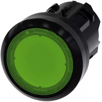 Actionneur de bouton-poussoir SIRIUS ACT Siemens, 22mm, rond, vert, momentané, non éclairé, anneau frontal en plastique, noir 3SU10010AD400AA0